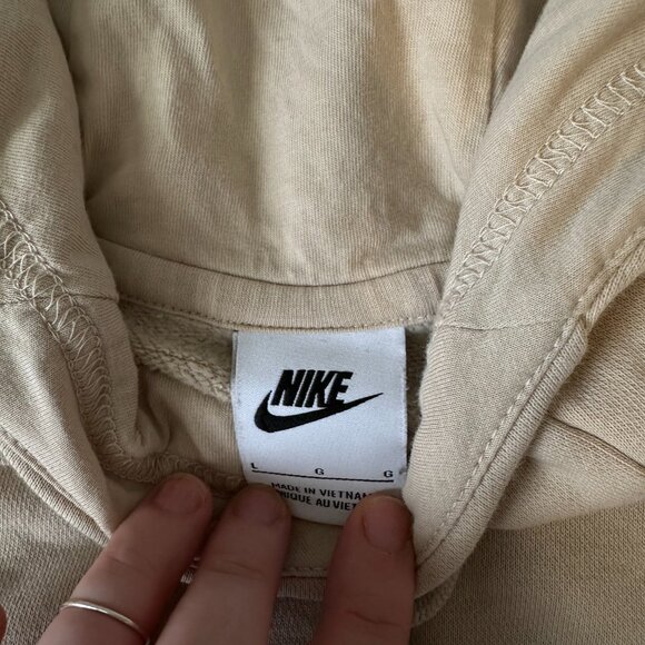 Nike Side-Zip Cropped Hoodie - Stone - Picture 4 of 11